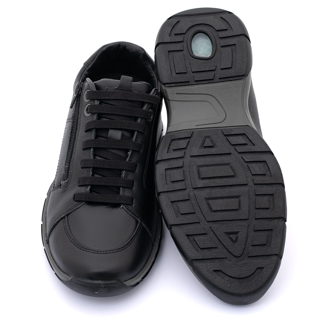 Men’s Genuine Nappa Leather Casual Shoes with Side Zip